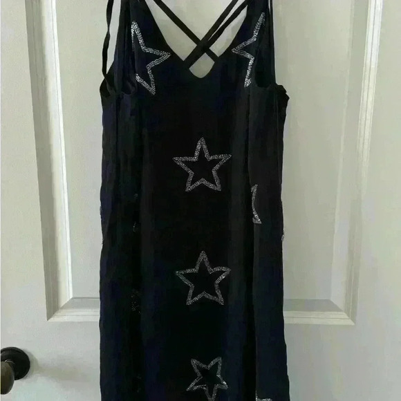 CHASER Beaded Stars Strappy Mini Dress ~ Navy ~ M - Picture 5 of 8